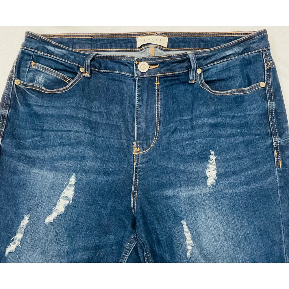 ELOQUII‎ women's denim jeans 16 s distressed 1106137019 regular fit stretchable